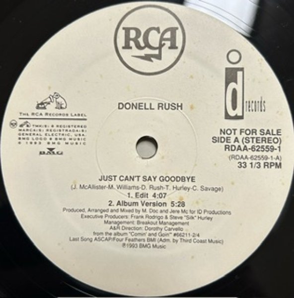 画像1: Donell Rush / Just Can't Say Goodbye - US Promo Only - (1)