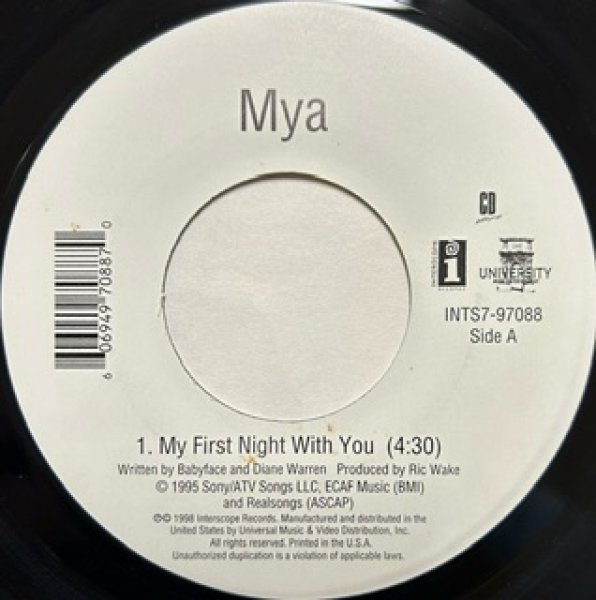 画像1: Mya / First Night With You cw Baby It's Yous - 7 Inch - (1)