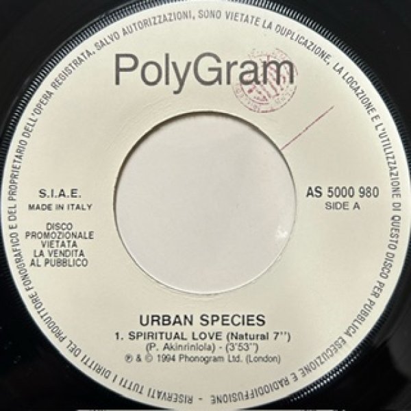 画像1: Urban Species / Spiritual Love cw Crystal Waters 100% Pure Love - 7 Inch - (1)