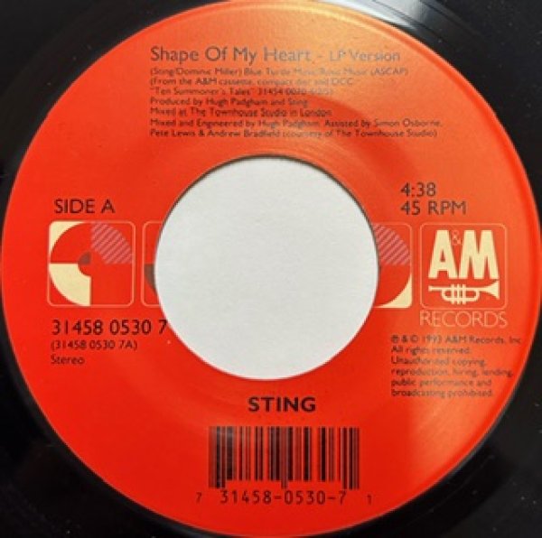 画像1: Sting / Shape Of My Heart cw Ever Lose My Faith In You - 7 Inch - (1)