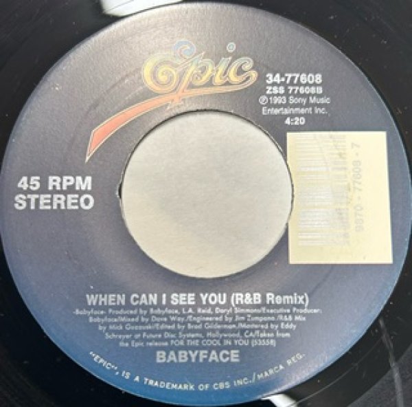 画像1: Baby Face / When Can I See You - 7 Inch - (1)