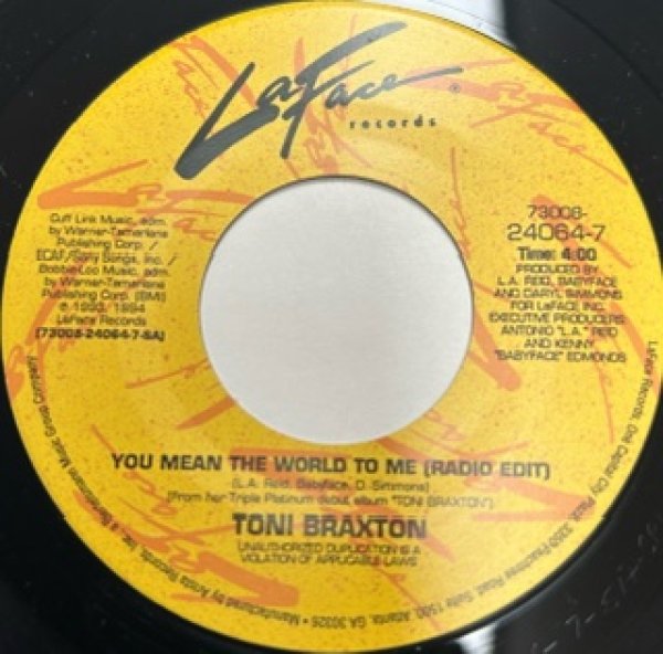 画像1: Toni Braxton / You Mean The World cw Seven Whole Days Live Version - 7 Inch - (1)