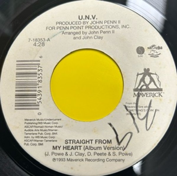 画像1: UNV / Straight From My Heart cw Something's Goin' On - 7 Inch - (1)