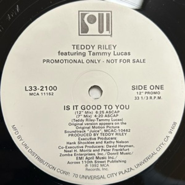 画像1: Teddy Riley Ft Tammy Lucas  / Is It Good To You - US Promo Only - (1)