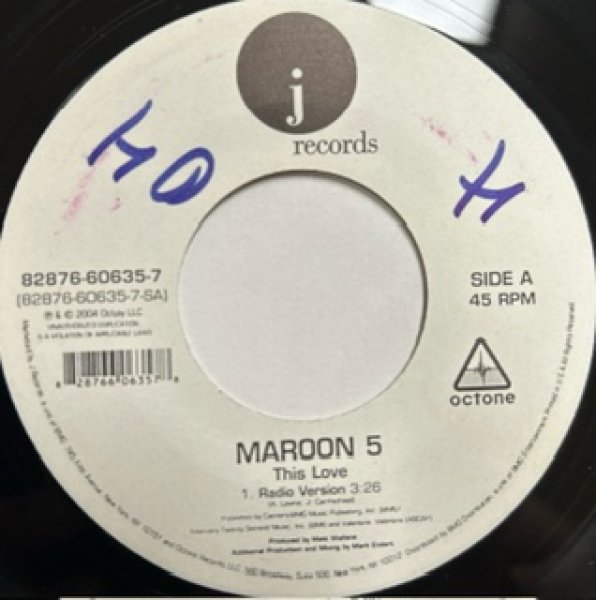 画像1: Maroon 5 / This Love cw Harder To Breath - Hard To Get !!!!! 7 Inch - (1)