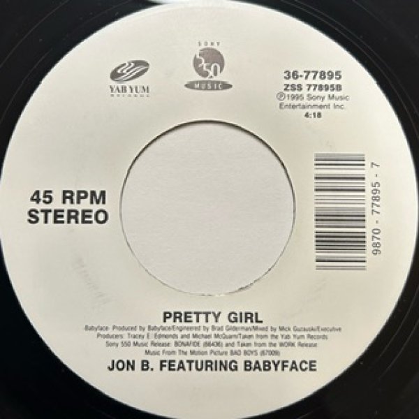 画像1: Jon B / Pretty Girl cw Someone To Love ft Babyface - The Recommandable  7 Inch !!!!! - My Fav Lovely Song !!!! (1)