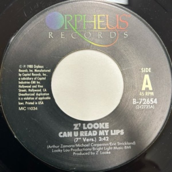 画像1: Z'Looke / Can U Read My Lips - 7 Inch - (1)