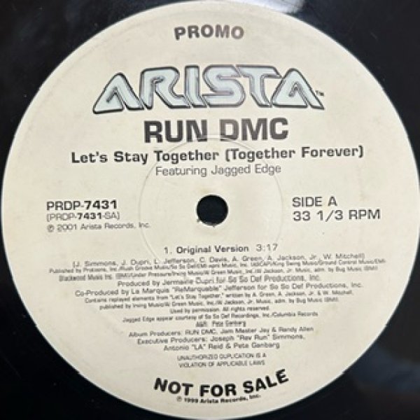 画像1: Run DMC ft Jagged Edge / Let's Stay Together - US Promo Only Nice Cover!!! -  (1)