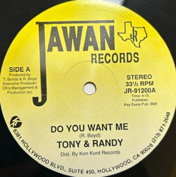 画像1: Tony And Randy / Do You Want Me cw Give Me One More Chance - Rare New Jack Swing - (1)