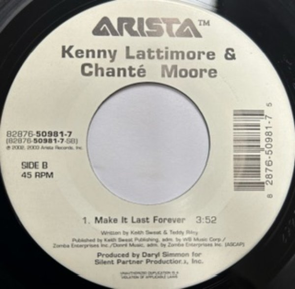 画像1: Kenny Lattimore & Chante Moore / Make It Last Forever - The Recommendable Rare Cover  7 Inch Only !!! - (1)