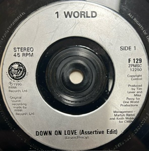 画像1: 1 World / Down On Love - The Recommandable UK SOUL 7 Inch -  (1)