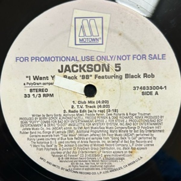 画像1: Jackson 5 / I Want You Back 98 Remix - US Promo Only - (1)