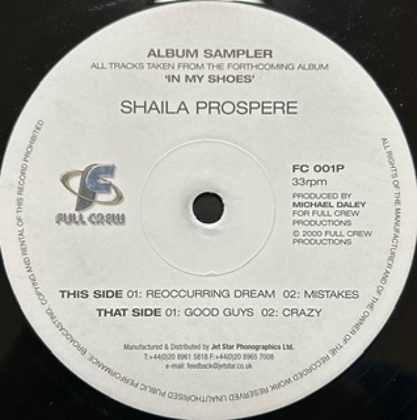 画像1: Shaila Prospere / In My Shoes Album Sampler - UK Promo Only - Reoccurring Dream , Mistakes , Good Guys Crazy (1)