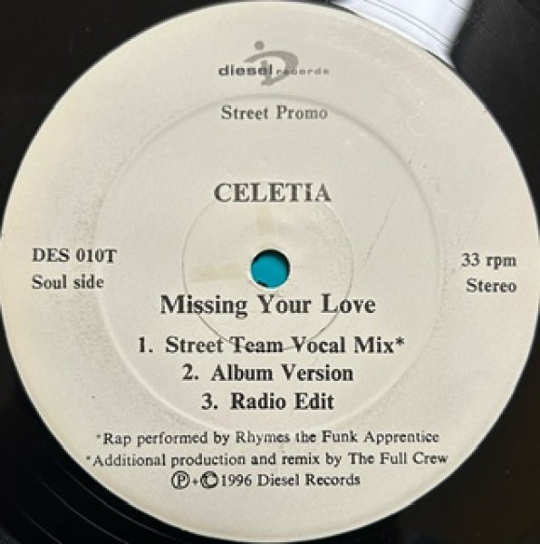 画像1: Celetia ft Rhymes the Funk Apprentice / Missing Your Love - UK Promo Only - (1)