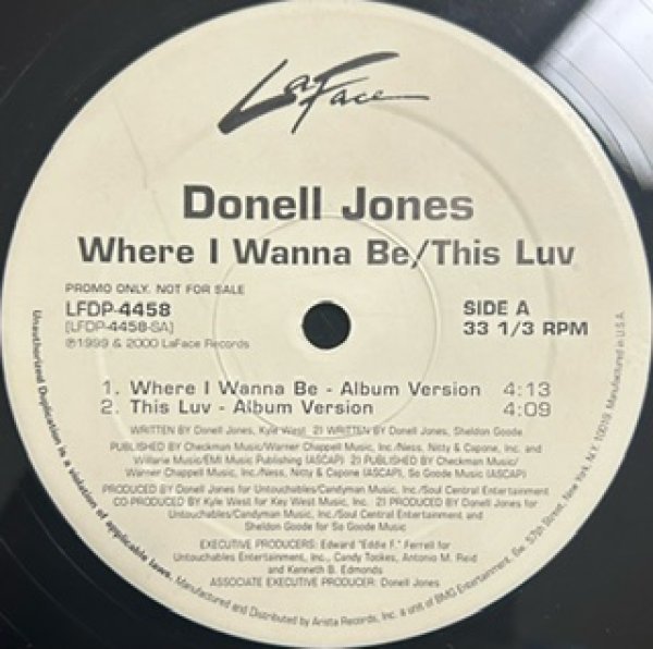 画像1: Donell Jones ‎/ Where I Wanna Be cw This Luv - US Promo Only - (1)