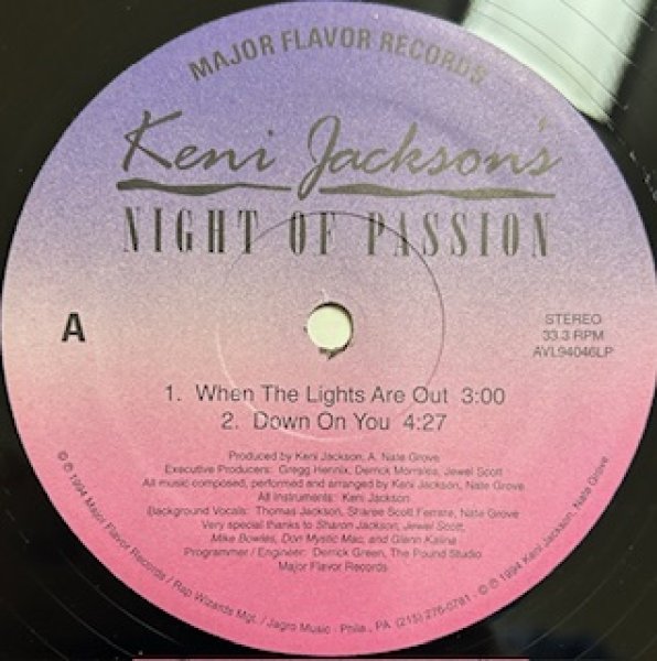 画像1: Keni Jackson / Night Of Passion , When The Lights Are Out , Down On You , Try Your Love , A Desire To Marry U - The Recommandable New Jack Swing - (1)