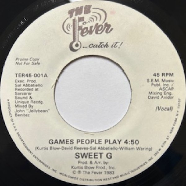 画像1: Sweet G / Games People Play - The Recommandable 7 Inch - Same Sampling Of Mary J Blige I Love You (1)